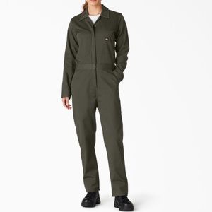 Dickies Women's Long Sleeve Coveralls, Moss Green, size Large